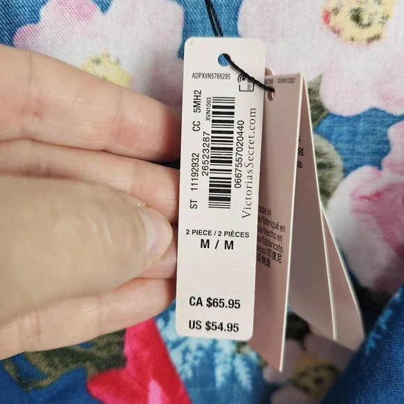 Victoria's Secret Floral 2-Piece Sleepwear Pajama Set NWT - Picture 11 of 15